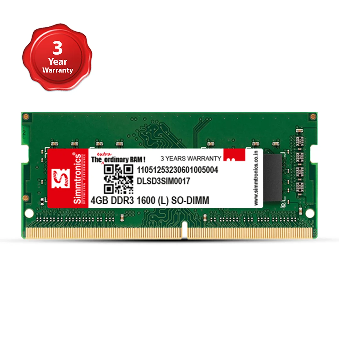 Simmtronics 4GB DDR3 LAPTOP RAM 1600MHz(L)